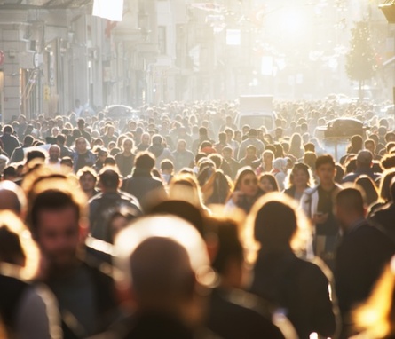 Blurred crowd in a street