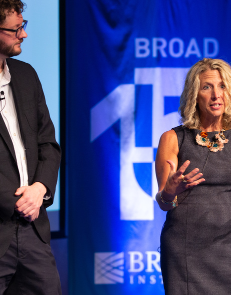 Broad Institute Members Ben Neal and Beth Stevens  presenting at the retreat
