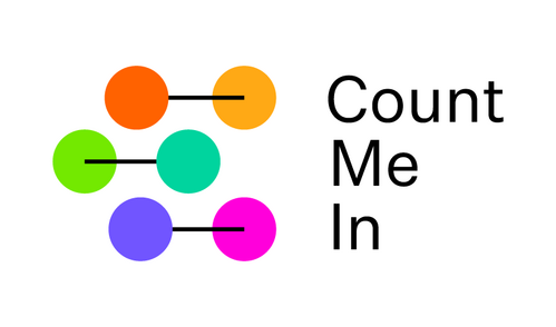 Logo of Count Me In showing colorful dots connected by lines