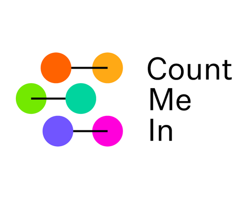 Logo of Count Me In showing colorful dots connected by lines