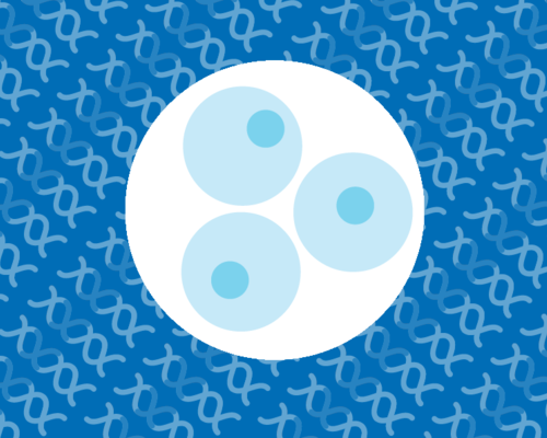 Illustration of cells on a background of DNA