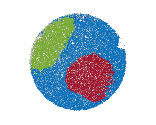An image of how slide-DNA-seq "sees" cells' organization within a tumor.