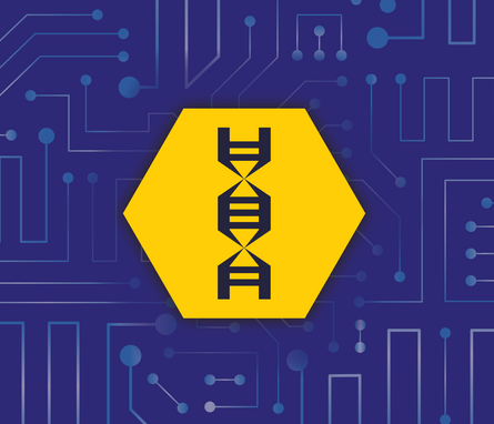Graphic showing an AAV in front of circuits.
